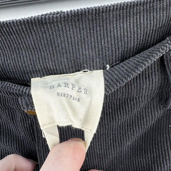Harper Heritage Women’s Corduroy Pants M Bootcut Leg Gray Pockets - Picture 4 of 9